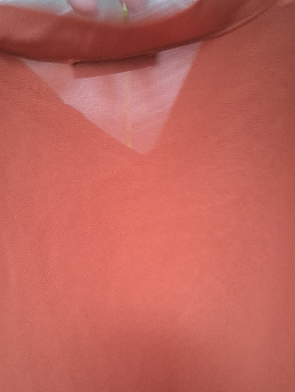 SHEIN Rust Ruffle Tie-Front Blouse - Picture 9 of 9